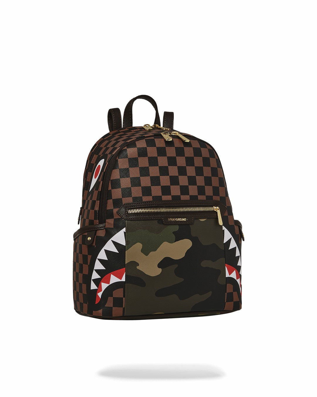 EXTERIOR GOLD ZIP POCKET SHARKS IN PARIS SAVAGE BACKPACK | Sprayground Exclusive Deal