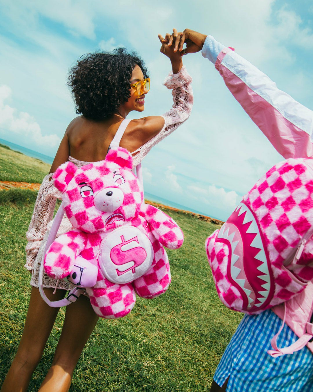 FURZILLA SHARK (PINK CHECK) MONEYBEAR BACKPACK | Sprayground Savings