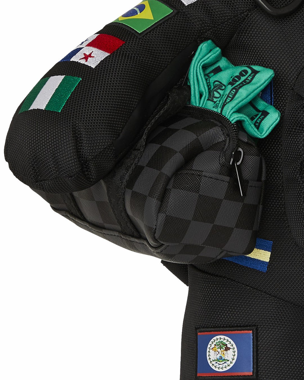 JAMES FIRST CLASS GLOBAL FLAGS MONEYBEAR BACKPACK | Sprayground Outlets