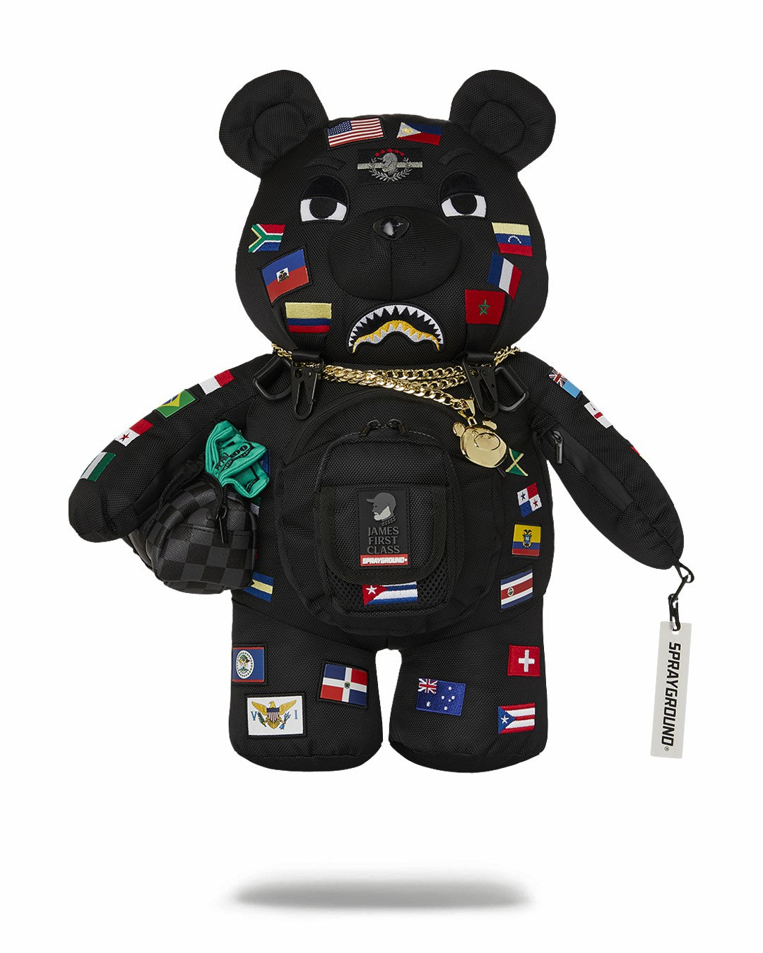 JAMES FIRST CLASS GLOBAL FLAGS MONEYBEAR BACKPACK | Sprayground Outlets