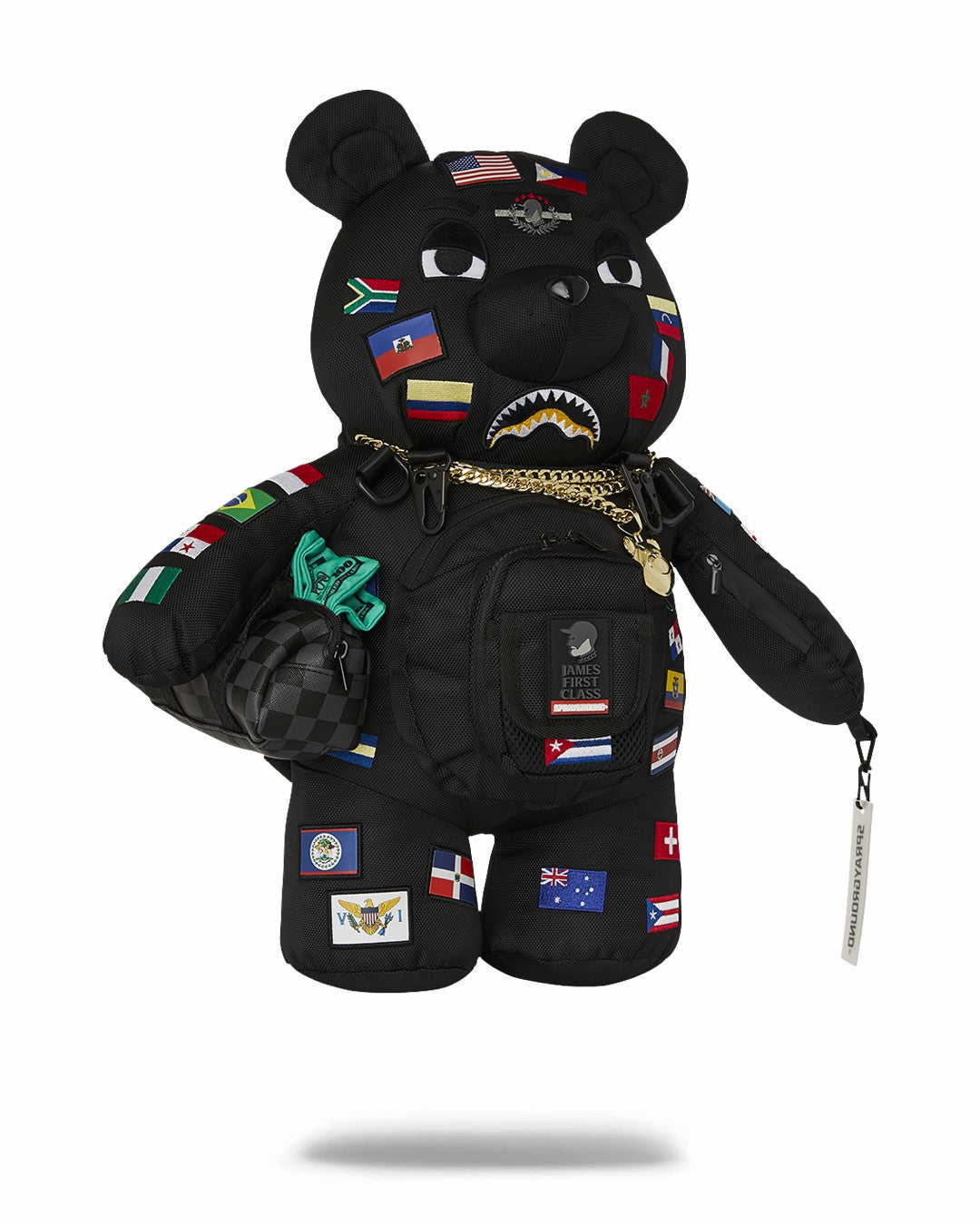 JAMES FIRST CLASS GLOBAL FLAGS MONEYBEAR BACKPACK | Sprayground Outlets