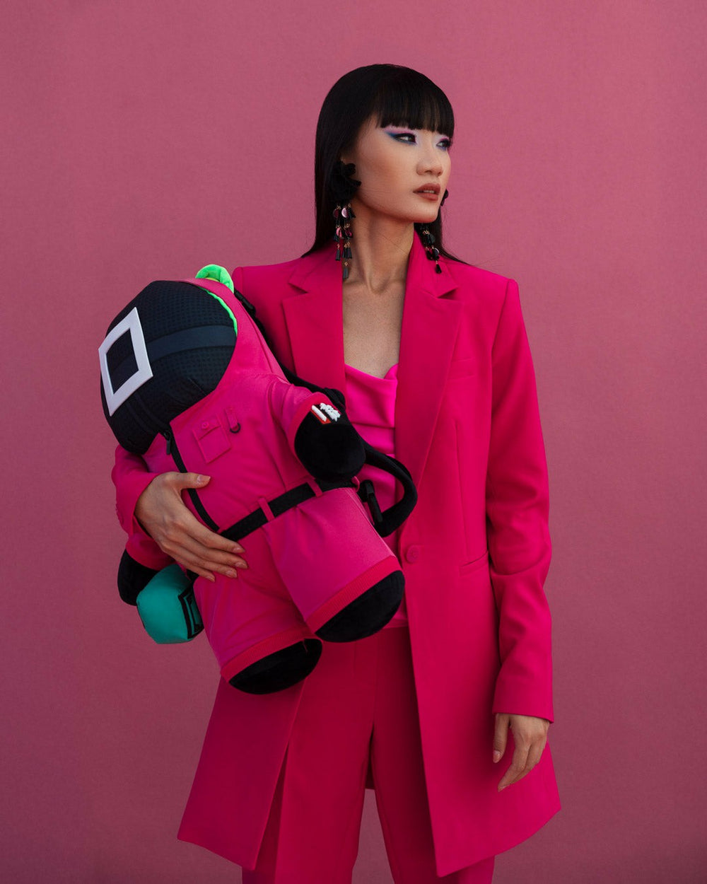 SQUID GAME COLLAB PINK SOLDIERS BEAR BACKPACK | Sprayground Bargain