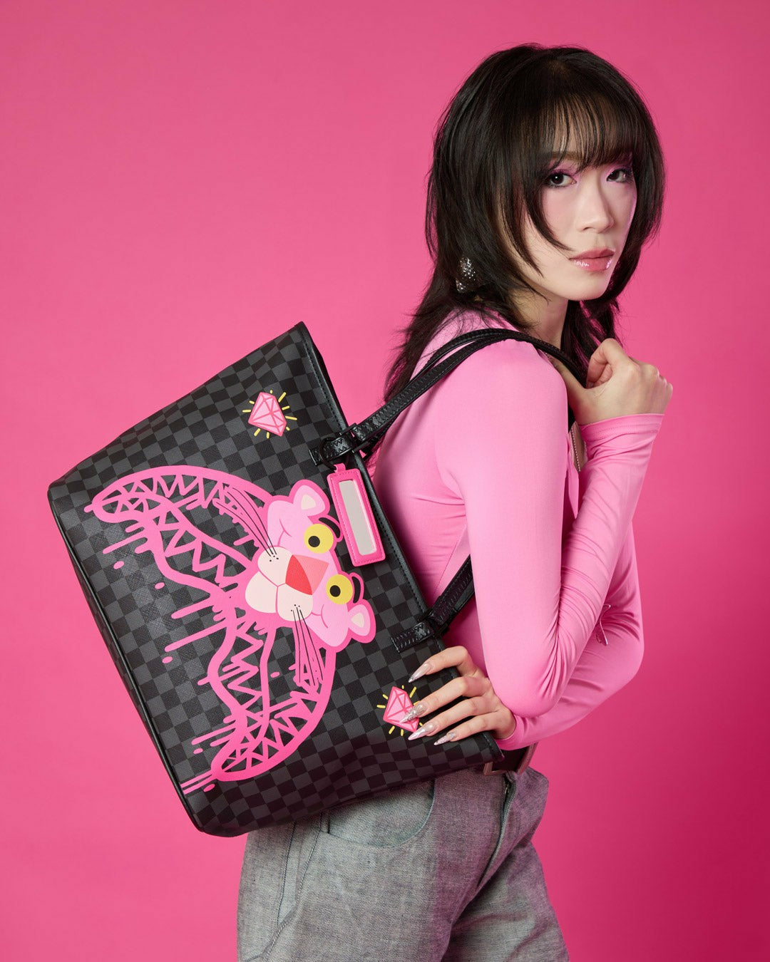 PINK PANTHER DIAMOND SHARK TOTE | Sprayground Hot Deal