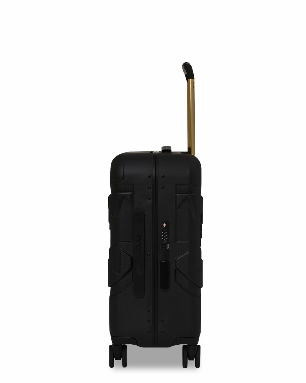 REALITY CHECK SHARKITECTURE CARRY-ON JETBLACK LUGGAGE (GOLD HARDWARE) | Sprayground On Sale
