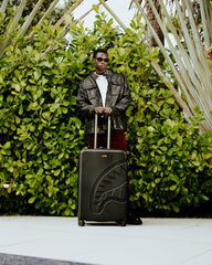 REALITY CHECK SHARKITECTURE FULL-SIZE JETBLACK LUGGAGE (GOLD HARDWARE) | Sprayground Hot Deal