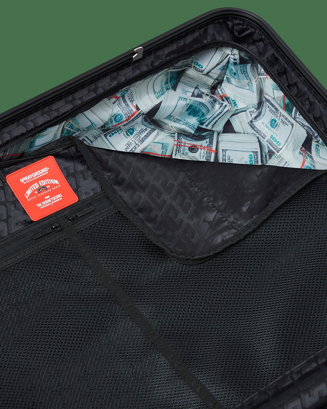 REALITY CHECK SHARKITECTURE FULL-SIZE JETBLACK LUGGAGE (GUNMETAL HARDW | Sprayground Limited Offer