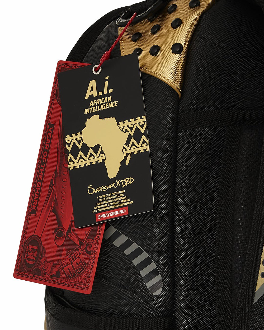 A.I. AFRICAN INTELLIGENCE SHARKS OF THE GOLD OCEAN BACKPACK - SANDFLOW | Sprayground Special Offer