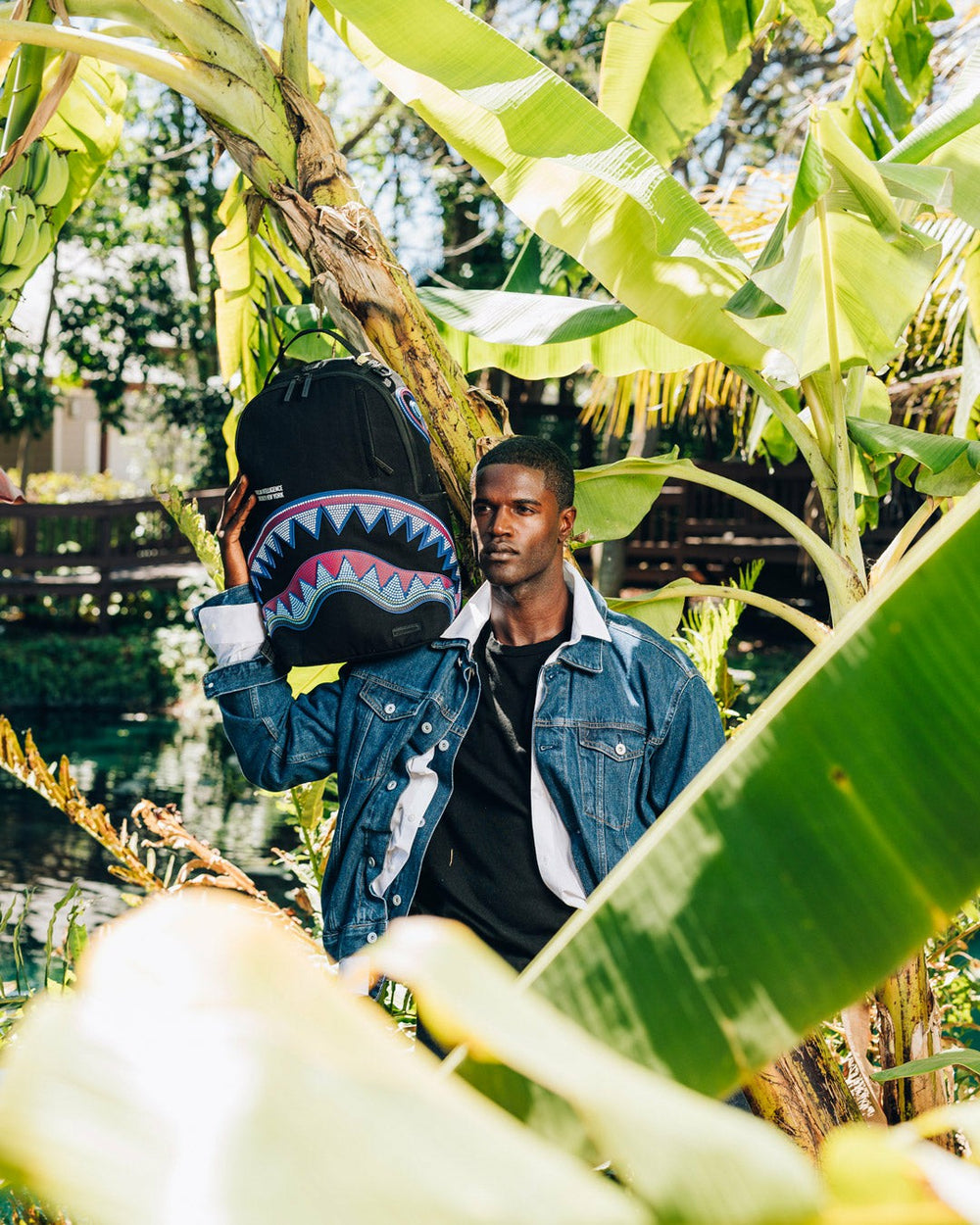 A.I. AFRICAN INTELLIGENCE BORN AND RAISED BACKPACK - SANDFLOWER COLLAB | Sprayground Sale
