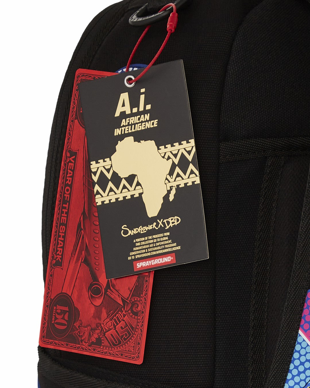 A.I. AFRICAN INTELLIGENCE BORN AND RAISED BACKPACK - SANDFLOWER COLLAB | Sprayground Sale