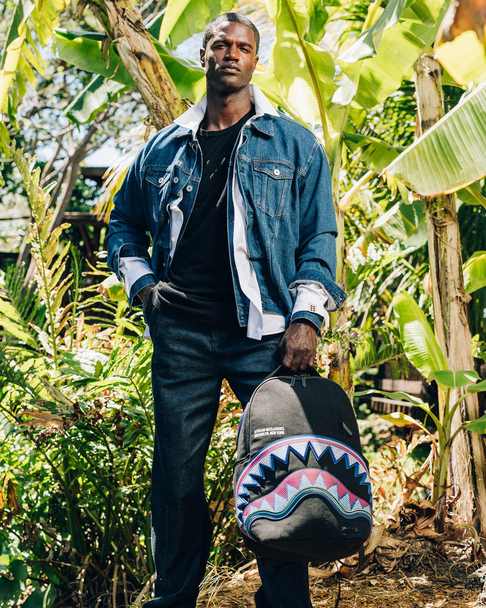 A.I. AFRICAN INTELLIGENCE BORN AND RAISED BACKPACK - SANDFLOWER COLLAB | Sprayground Sale