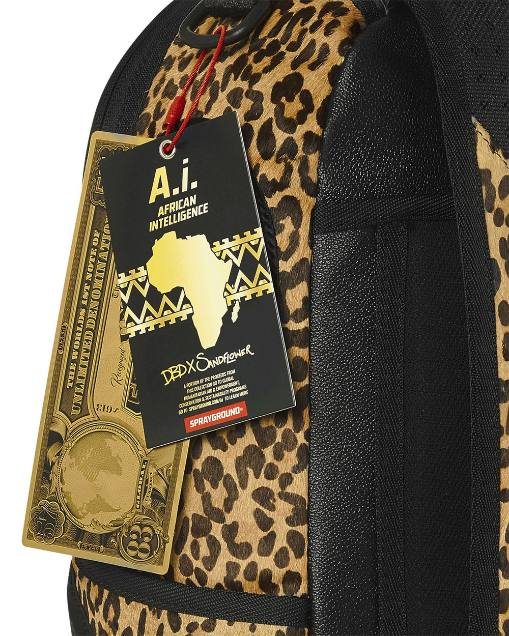 AFRICAN INTELLIGENCE 9 COURAGE LIVES ON BACKPACK - SANDFLOWER COLLAB | Sprayground Outlets