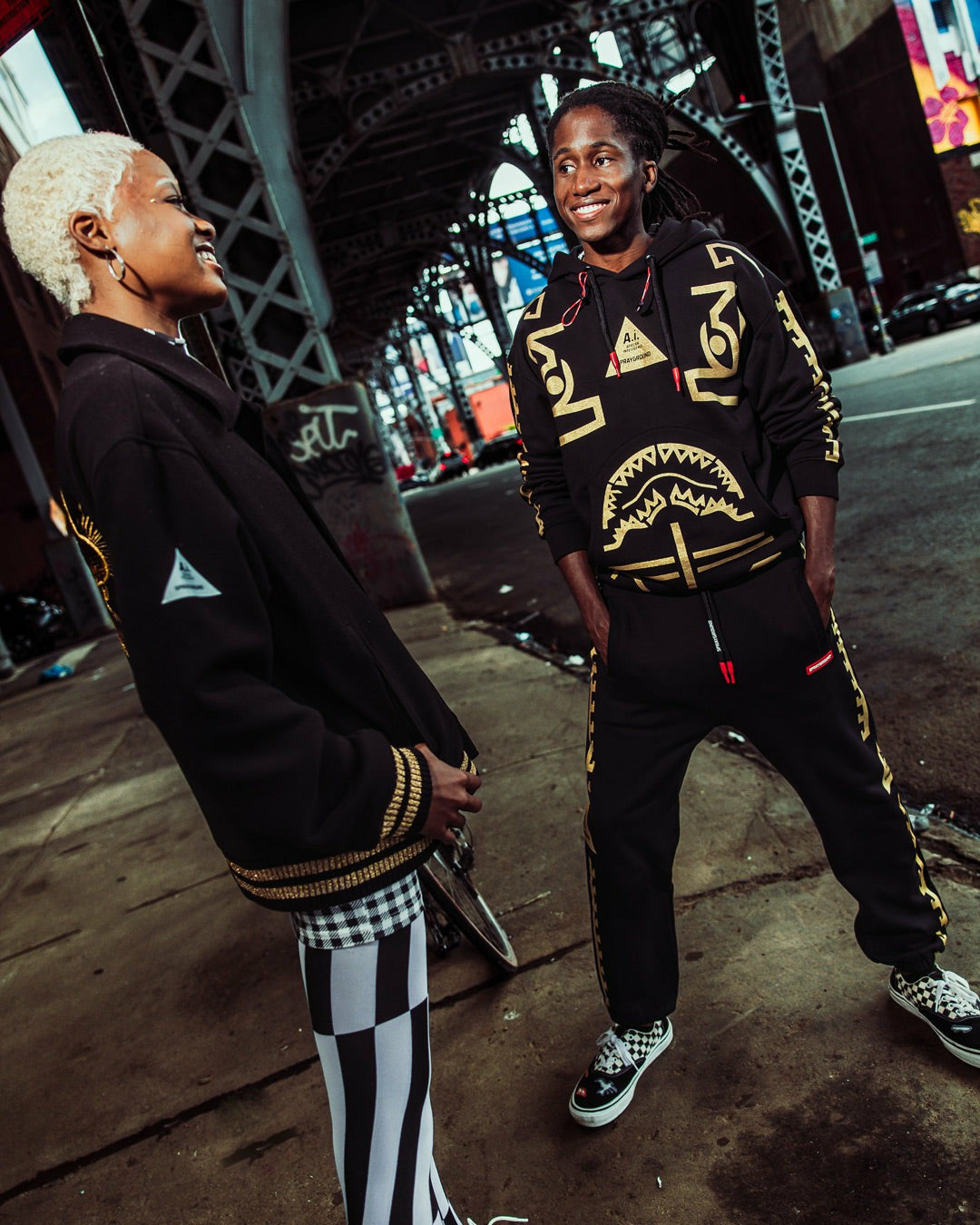 A.I.9 AFRICAN INTELLIGENCE GUILDED LEOPARD - SANDFLOWER COLLAB VARSITY | Sprayground Discounted