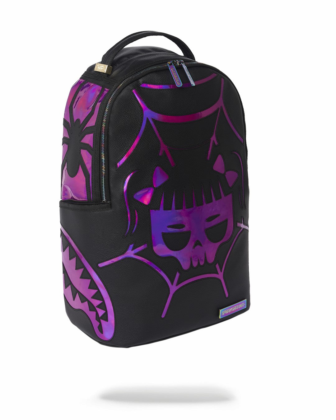 CAZZU IRIDESCENT CUT & SEW SPIDER SKULL SHARK BACKPACK (DLXV) | Sprayground Value Deal