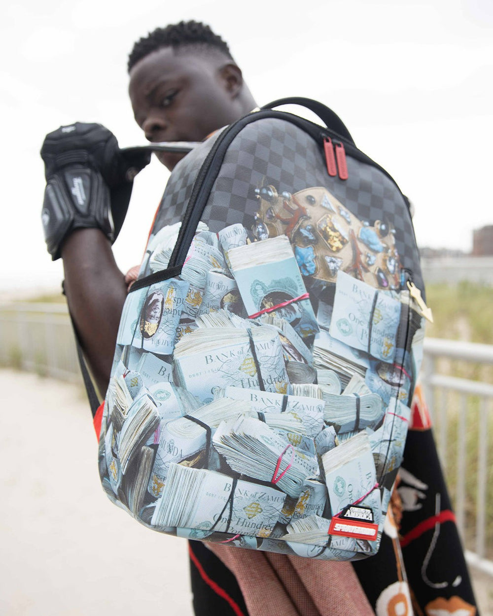 BANK STACKS OF ZAMUNDA COMING 2 AMERICA BACKPACK | Sprayground On Sale