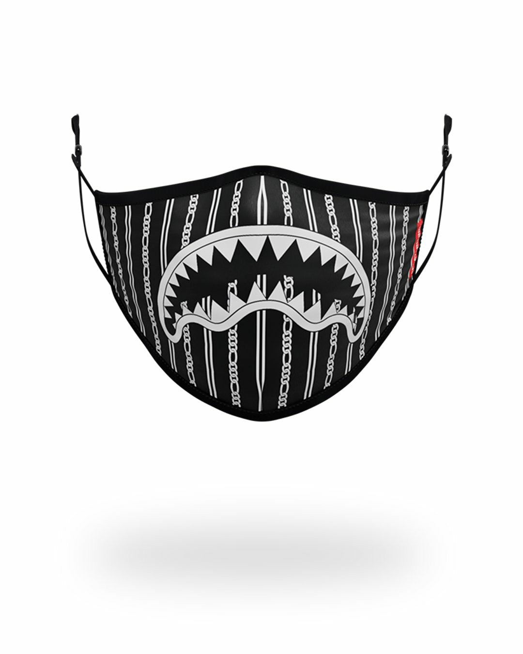 ADULT REVERSE SHARKS IN PARIS (BLACK) FORM FITTING FACE MASK | Sprayground Bargain