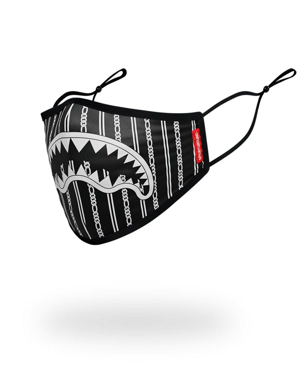 ADULT REVERSE SHARKS IN PARIS (BLACK) FORM FITTING FACE MASK | Sprayground Bargain