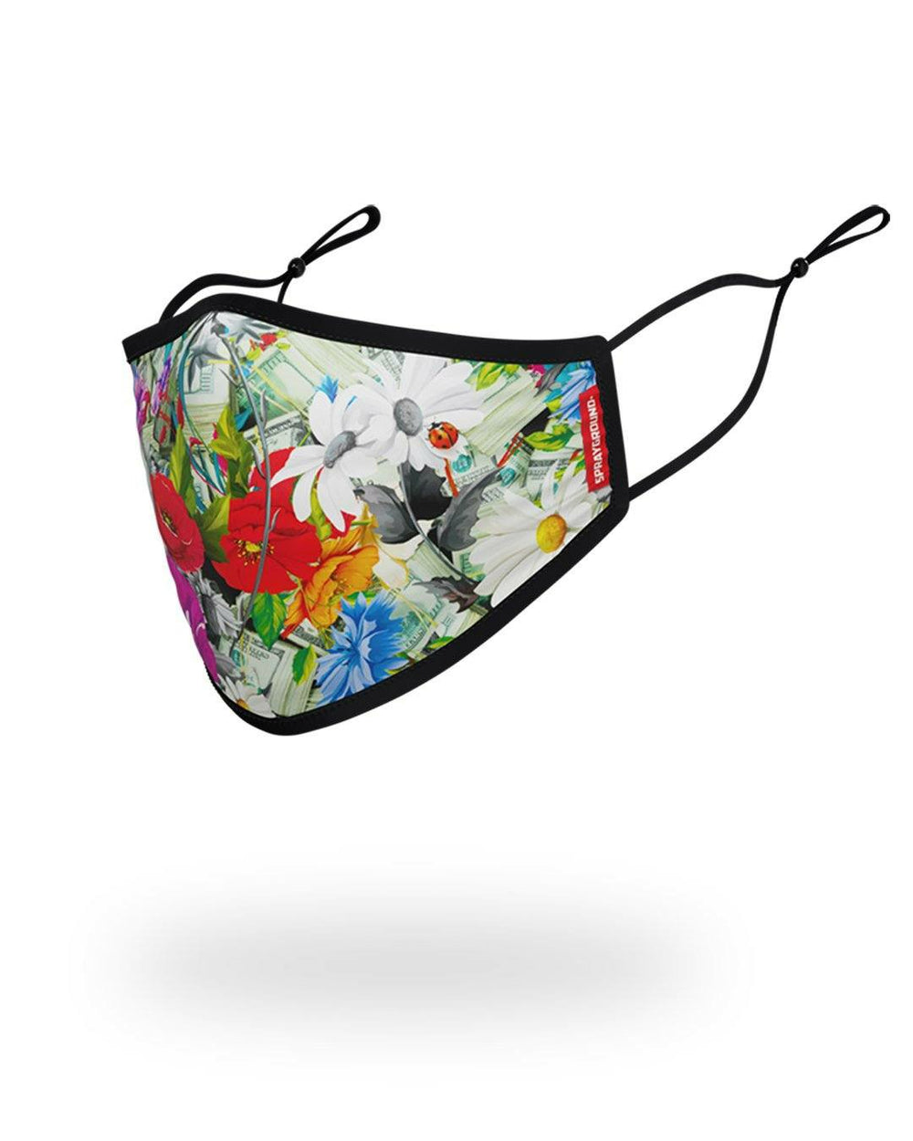 ADULT FLORAL MONEY FORM FITTING FACE MASK | Sprayground Discounted