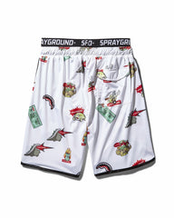 PATCH ALL-IN CORTO SWIM TRUNKS (WHITE) | Sprayground Discounted