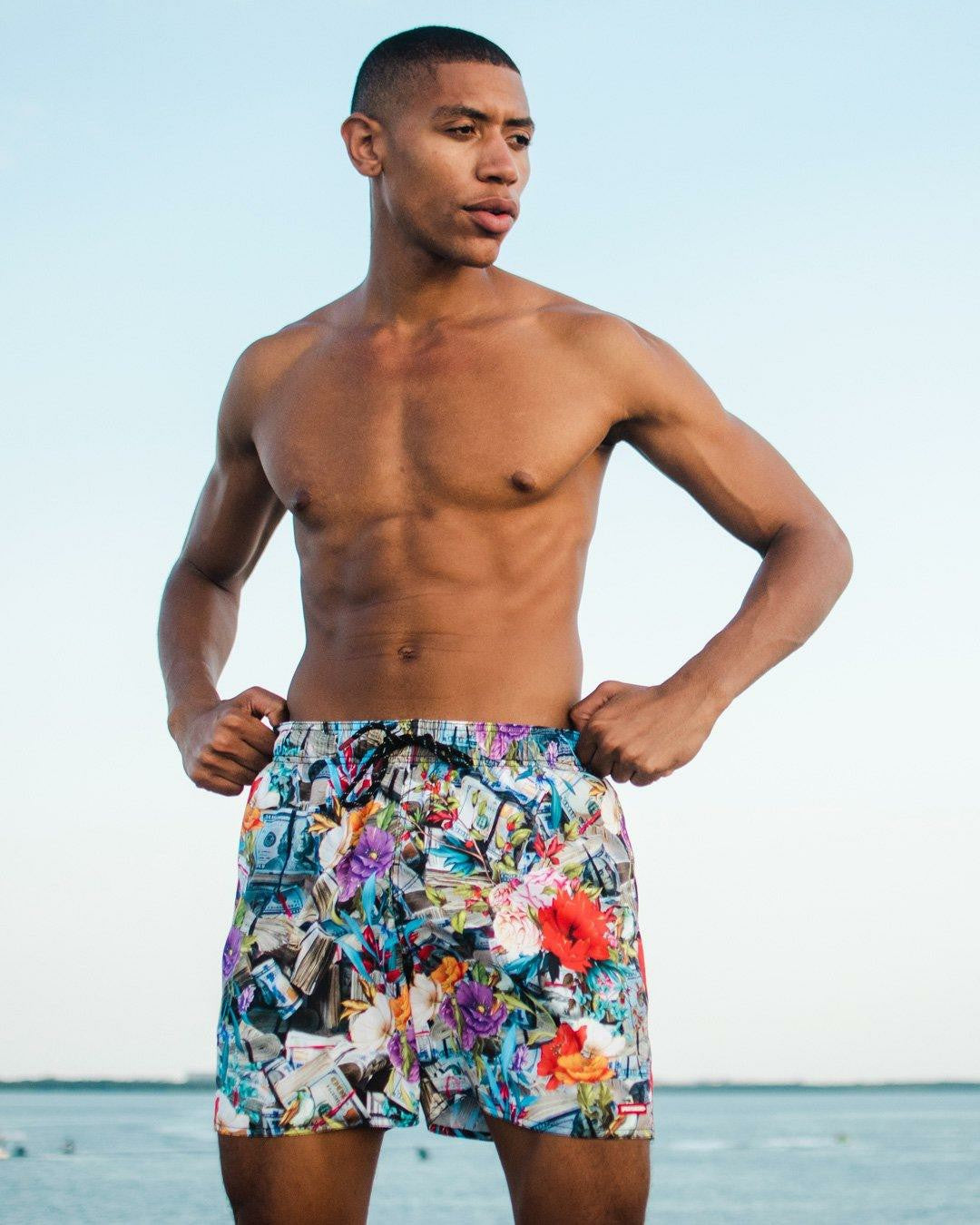 FLORAL MONEY SHOTO SWIM TRUNKS | Sprayground Outlets