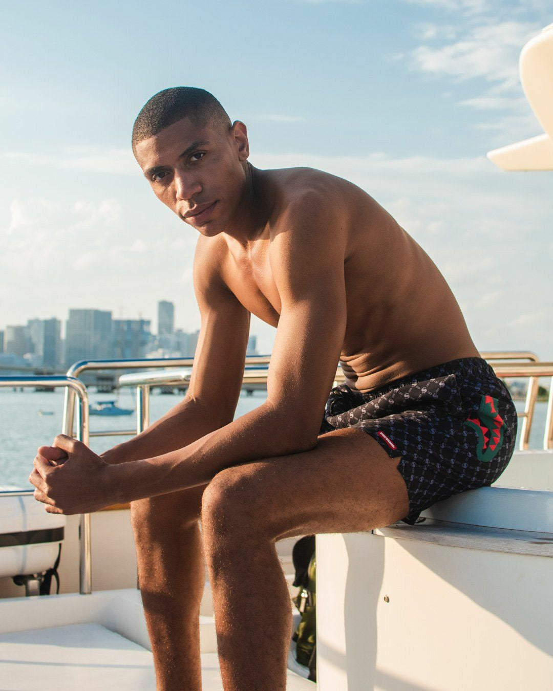 MIDNIGHT MONEY PATTERN SHOTO SWIM TRUNKS | Sprayground Bargain