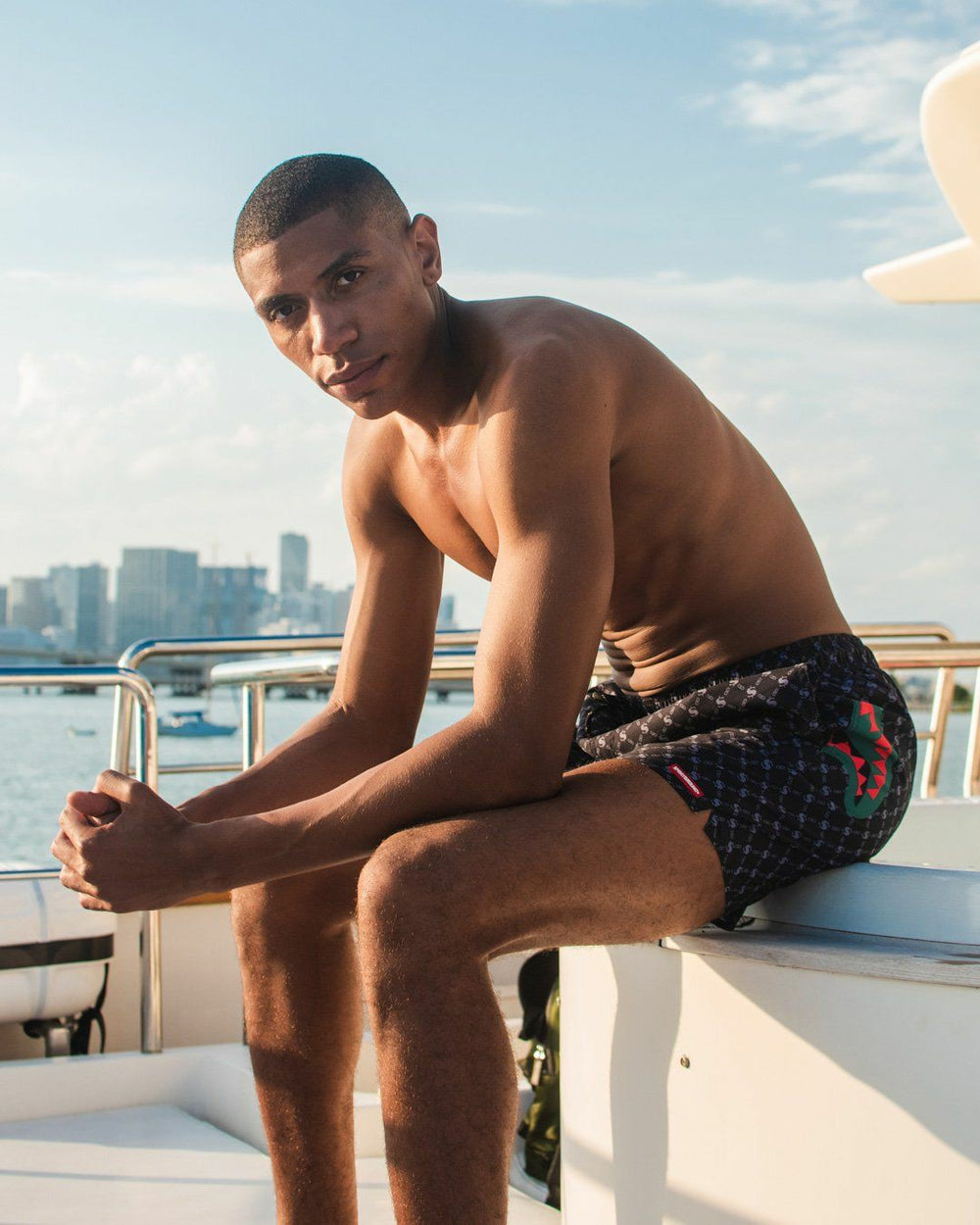 MIDNIGHT MONEY PATTERN SHOTO SWIM TRUNKS | Sprayground Bargain