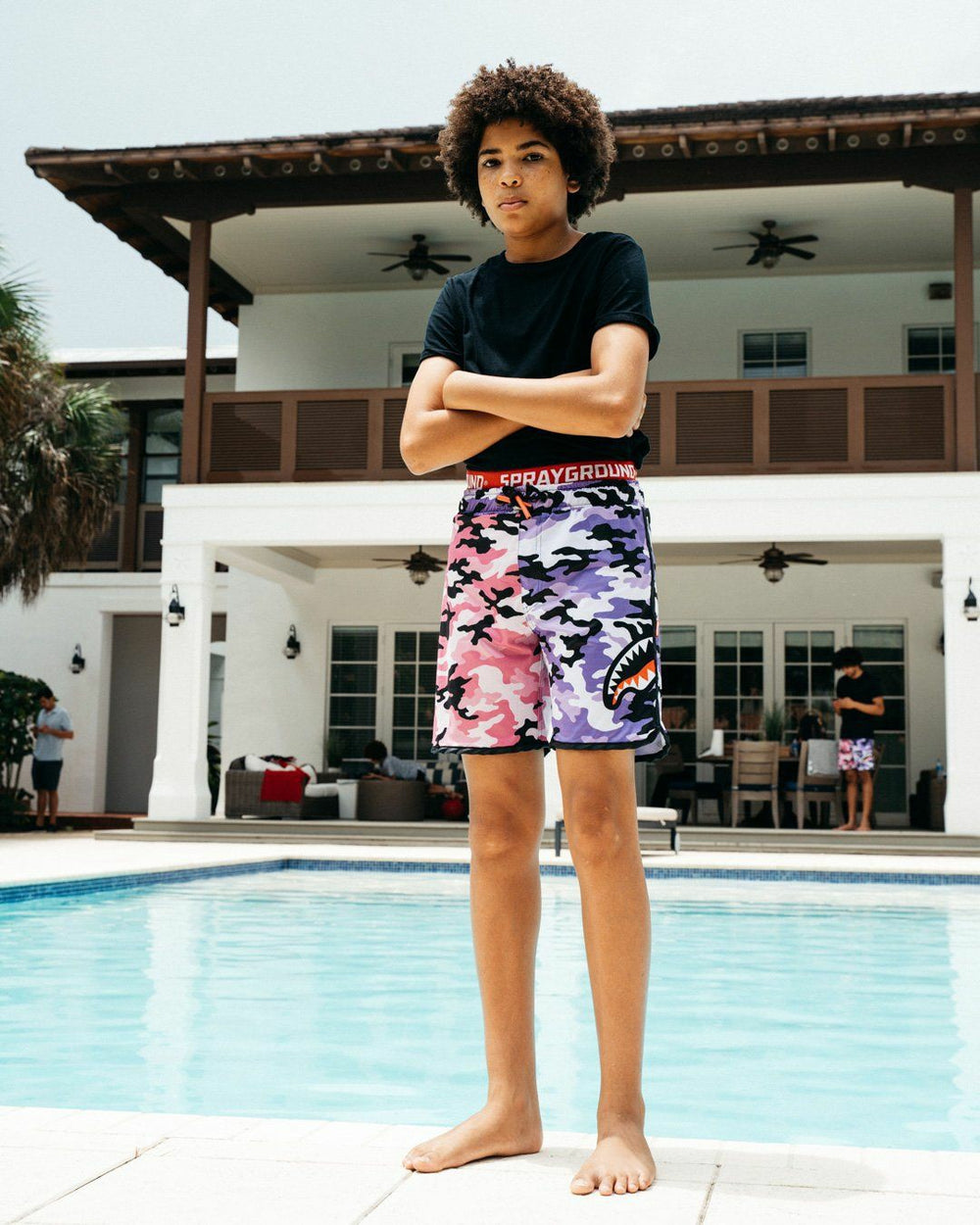 KIDS SPLIT CAMO SWIM TRUNKS | Sprayground Value Deal