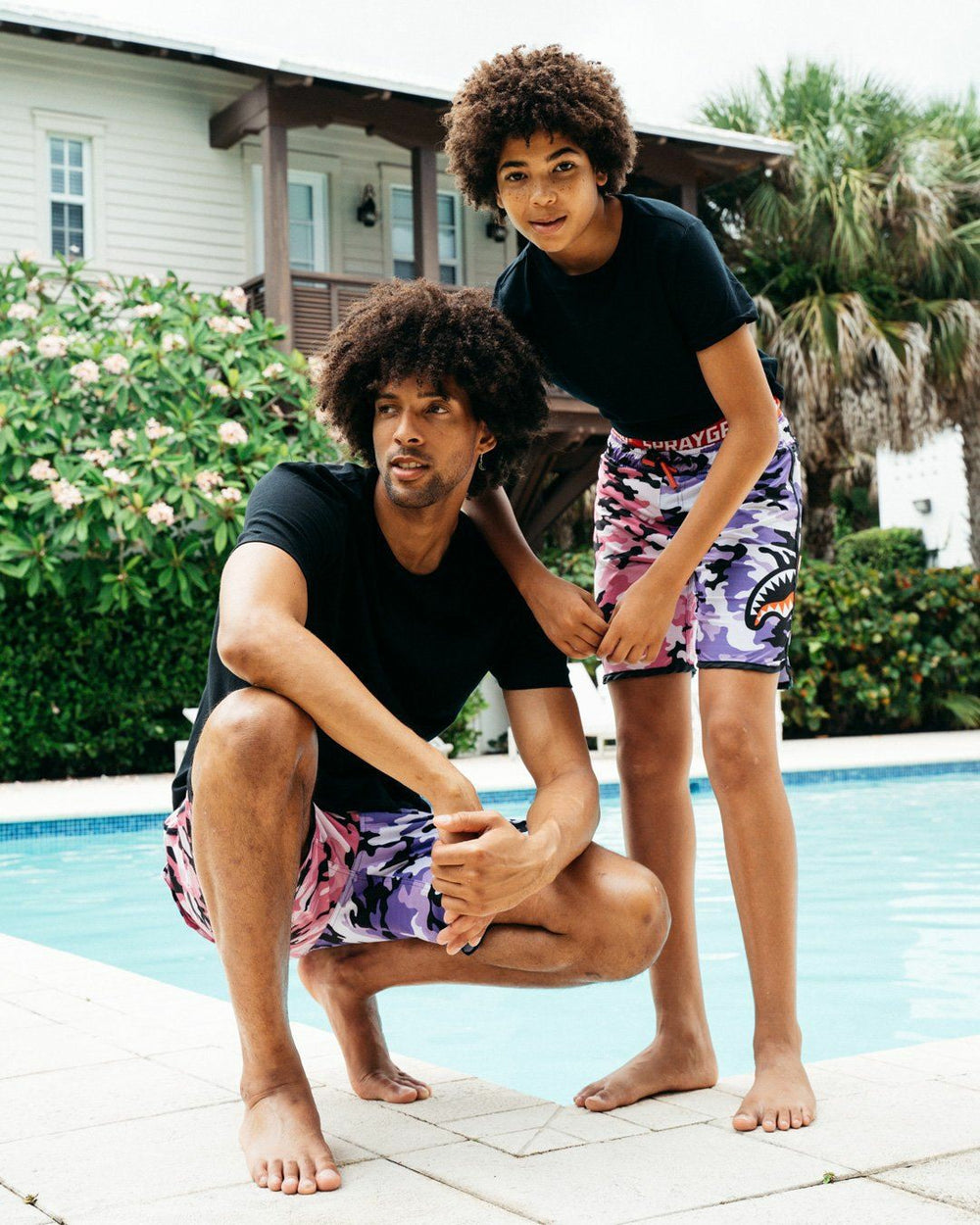 KIDS SPLIT CAMO SWIM TRUNKS | Sprayground Value Deal