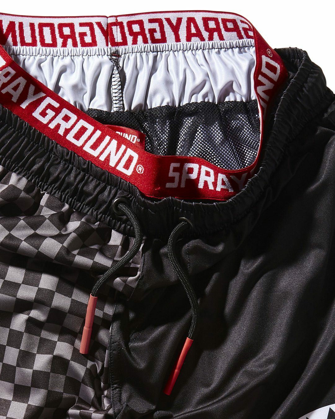 GREY CHECKERED SPLIT CORTO SWIM TRUNKS | Sprayground Special Offer
