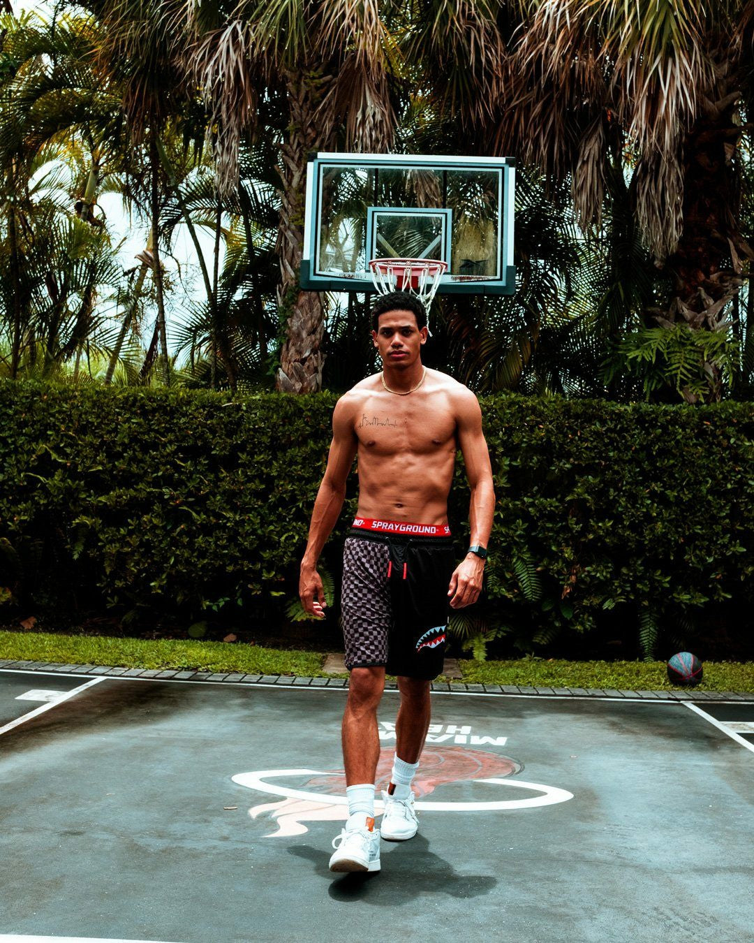 GREY CHECKERED SPLIT CORTO SWIM TRUNKS | Sprayground Special Offer