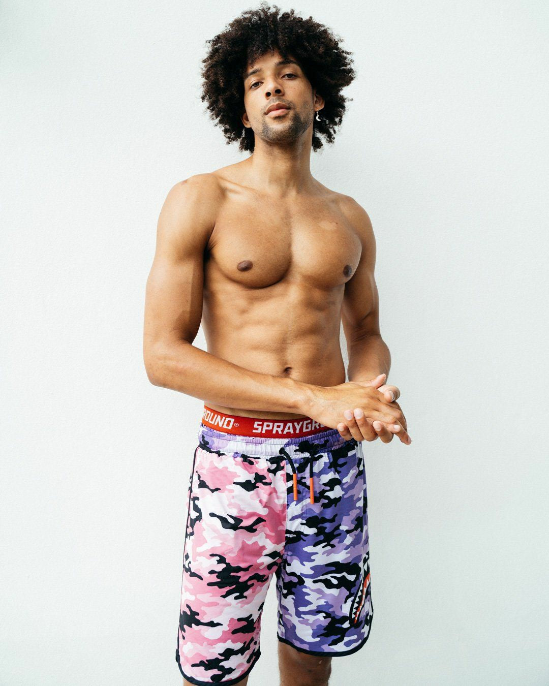SPLIT CAMO CORTO SWIM TRUNKS | Sprayground On Sale
