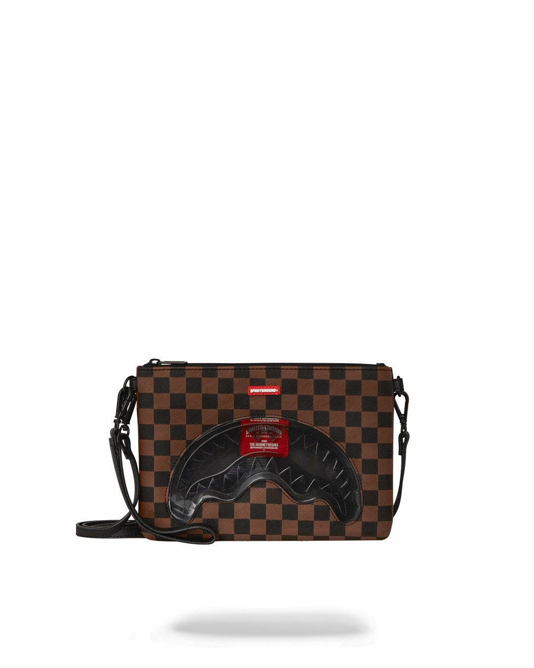 SHARKS IN PARIS CLEAR FOR TAKEOFF CROSSOVER CLUTCH WITH STRAP | Sprayground Exclusive Deal