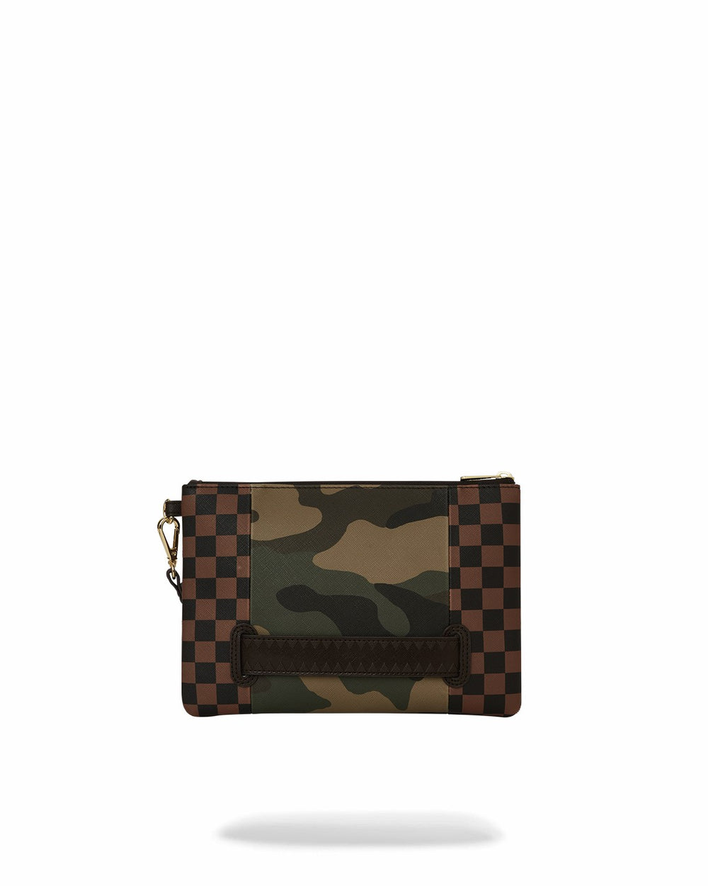 EXTERIOR GOLD ZIP POCKET SHARKS IN PARIS CROSSOVER CLUTCH | Sprayground Exclusive Deal