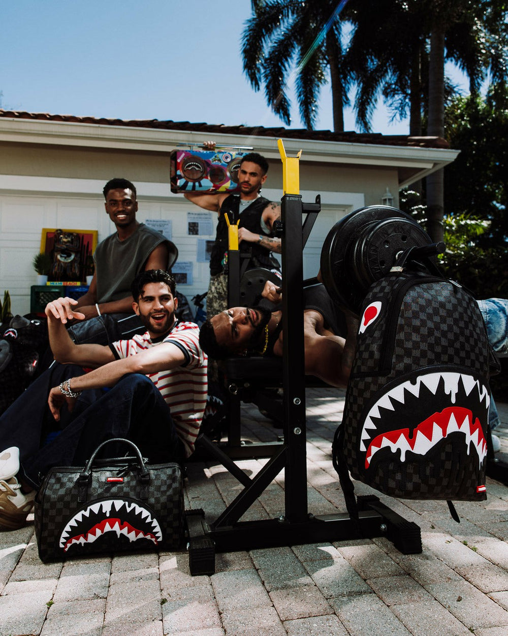 SHARKS IN PARIS THUNDERDRIP MINI DUFFLE | Sprayground Outlets
