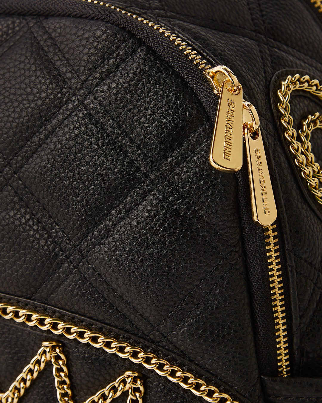 NOIR QUILT GOLD CHAIN SHARK SAVAGE BACKPACK | Sprayground Exclusive Deal