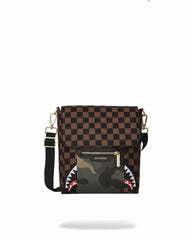 EXTERIOR GOLD ZIP POCKET SHARKS IN PARIS MESSENGER SLING BAG | Sprayground Sale