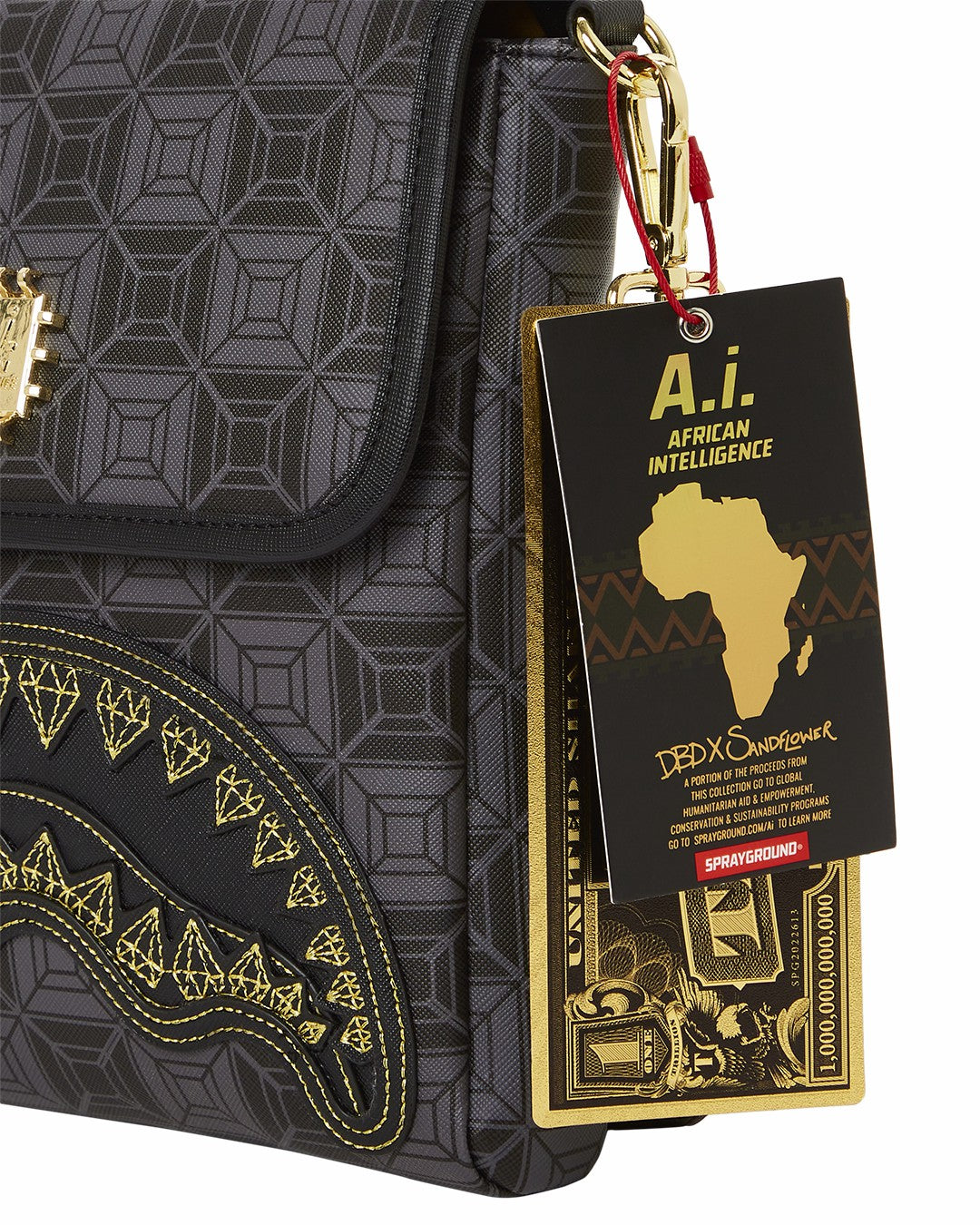 OBSIDIAN STUNNER A.i.6 SANDFLOWER COLLAB LARGE SLING | Sprayground Hot Deal
