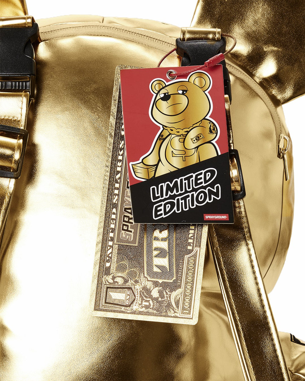 GOLD RUSH MONEYBEAR TEDDYBEAR BACKPACK | Sprayground Savings