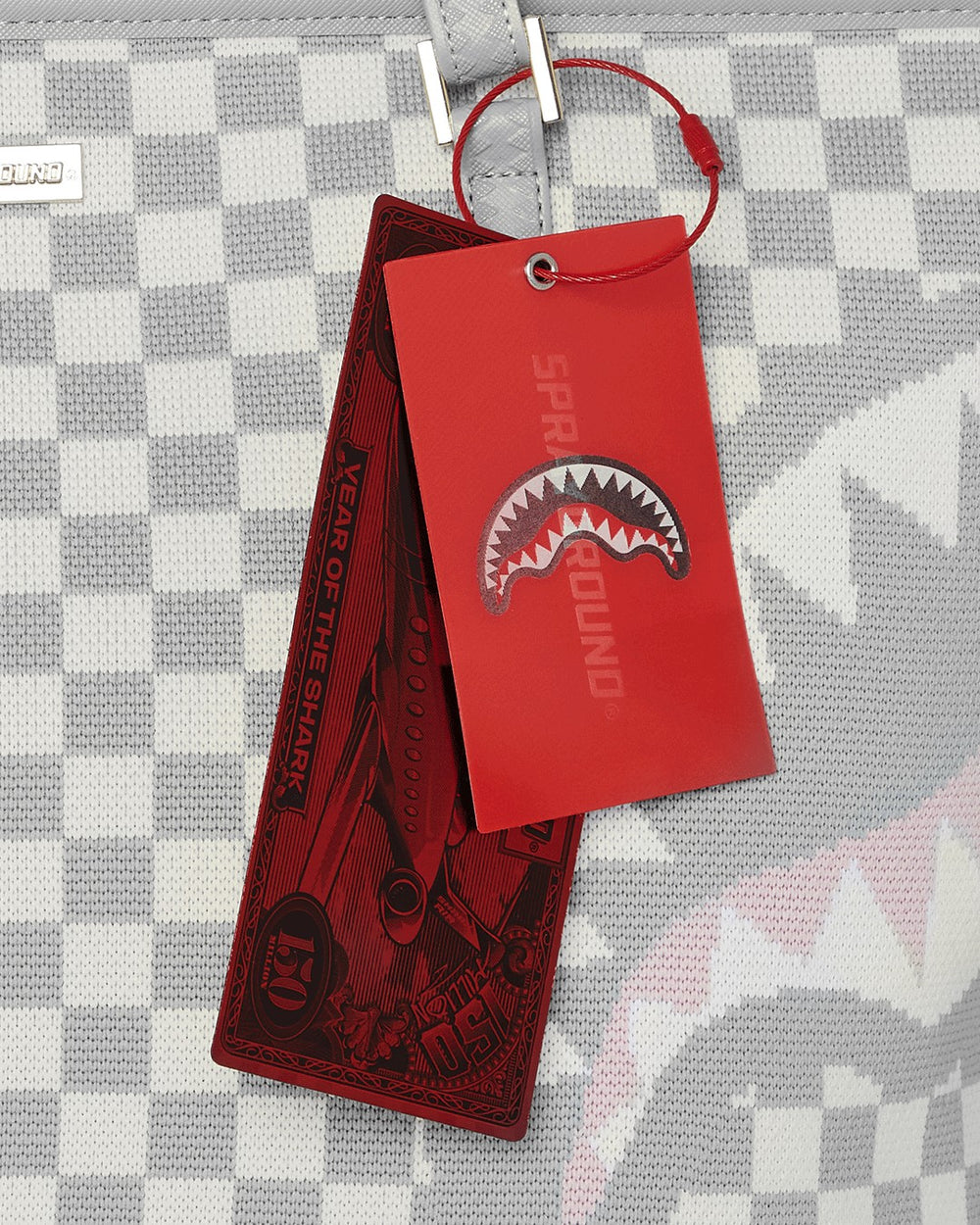 KNIT SHARKS IN PARIS IN CREAM TOTE | Sprayground On Sale