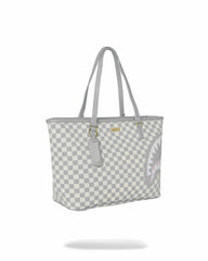 KNIT SHARKS IN PARIS IN CREAM TOTE | Sprayground On Sale