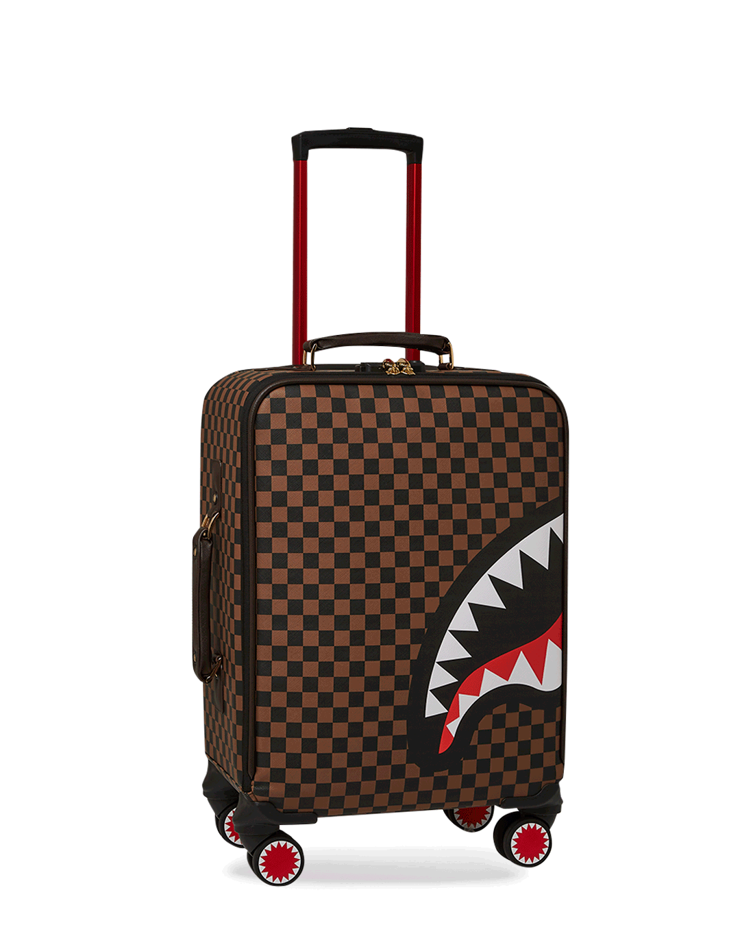 EXTERIOR GOLD ZIP POCKET SHARKS IN PARIS JETSETTER CARRY-ON LUGGAGE | Sprayground Sale