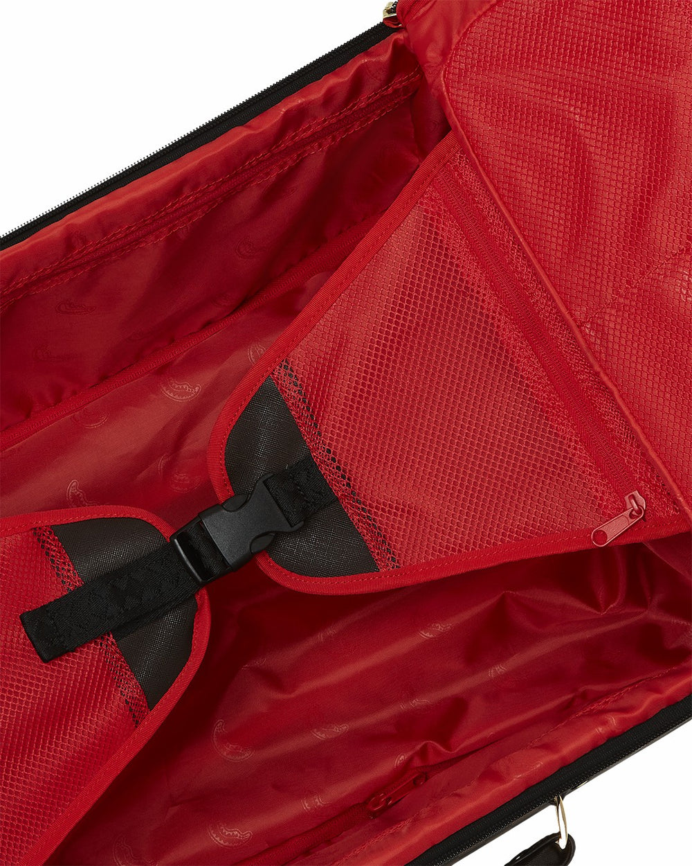 EXTERIOR GOLD ZIP POCKET SHARKS IN PARIS JETSETTER CARRY-ON LUGGAGE | Sprayground Sale