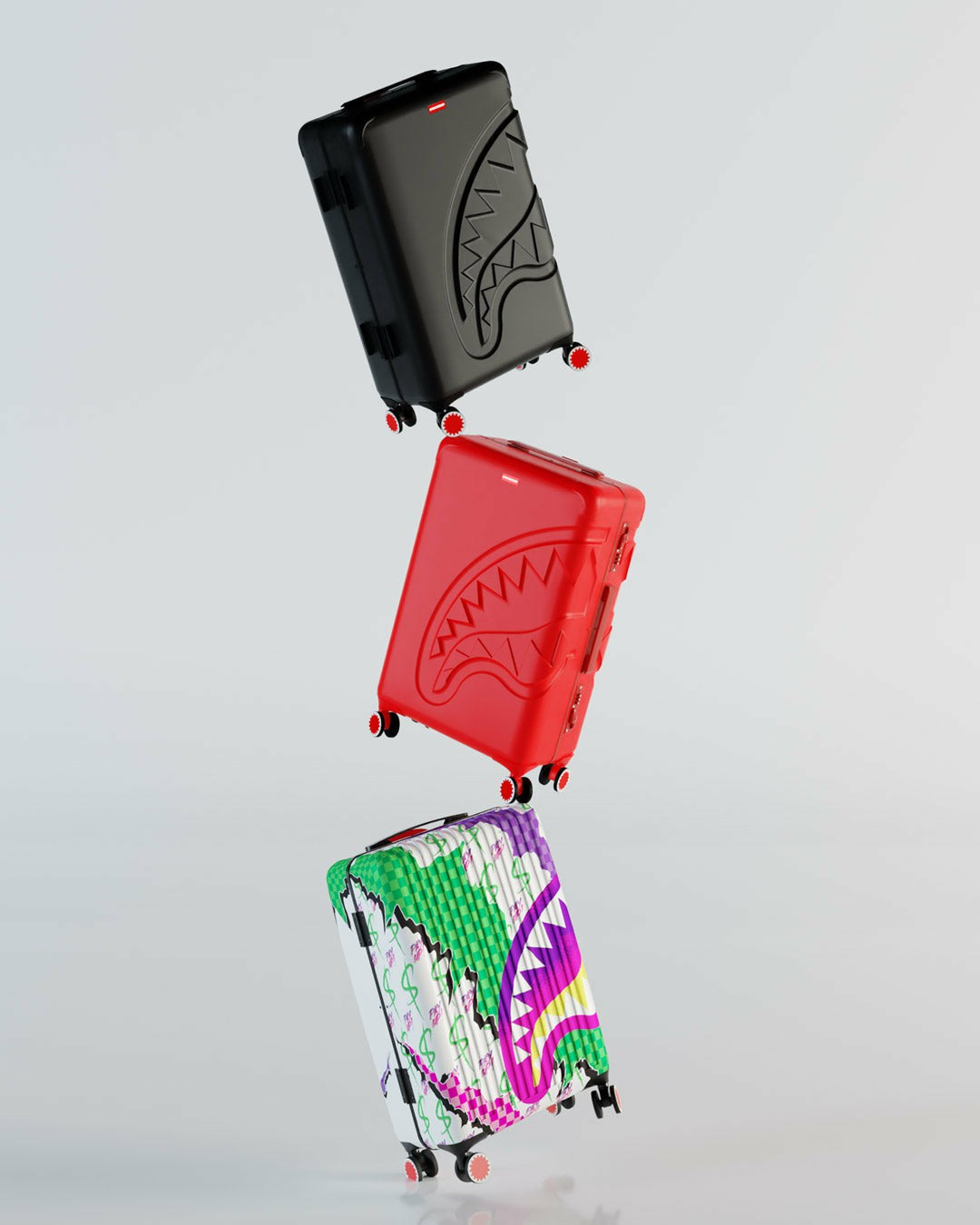 MOLDED SHARKITECTURE RED HARDSHELL CARRY-ON LUGGAGE | Sprayground Savings