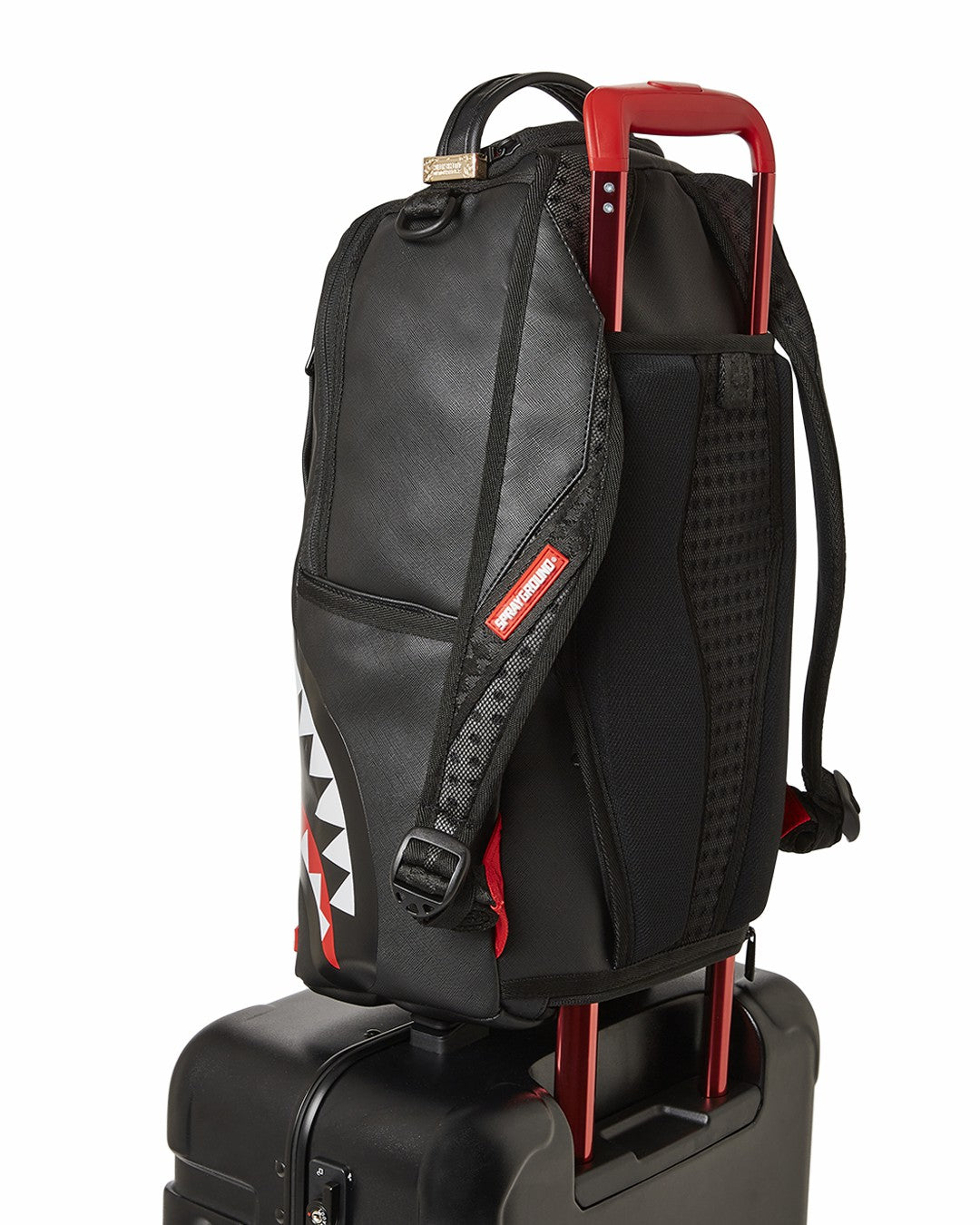 MOLDED SHARKITECTURE BLACK HARDSHELL CARRY-ON LUGGAGE | Sprayground Discounted