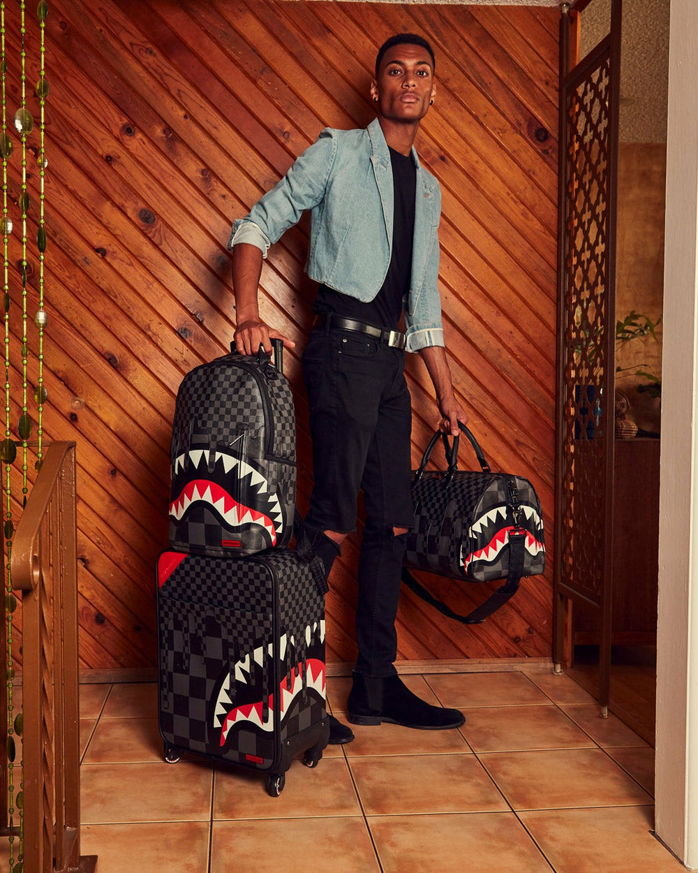 XTC GREY SHARKS IN PARIS JETSETTER CARRY-ON LUGGAGE | Sprayground Discounted