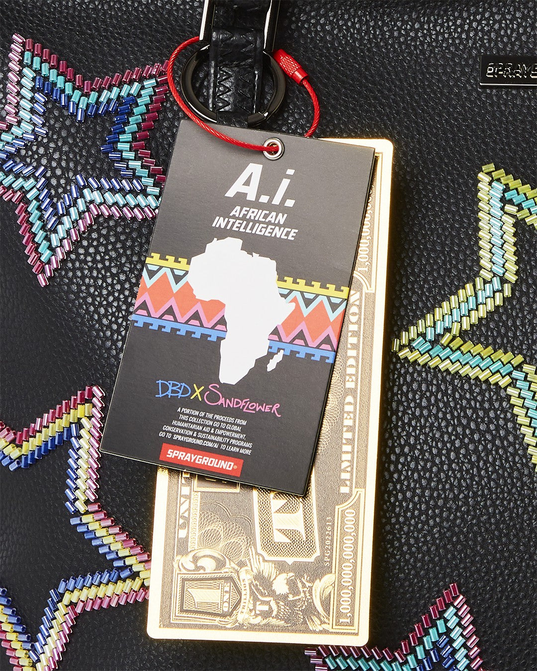 STAR RACER A.I.7 SANDFLOWER COLLAB BEADED TOTE | Sprayground Limited Offer