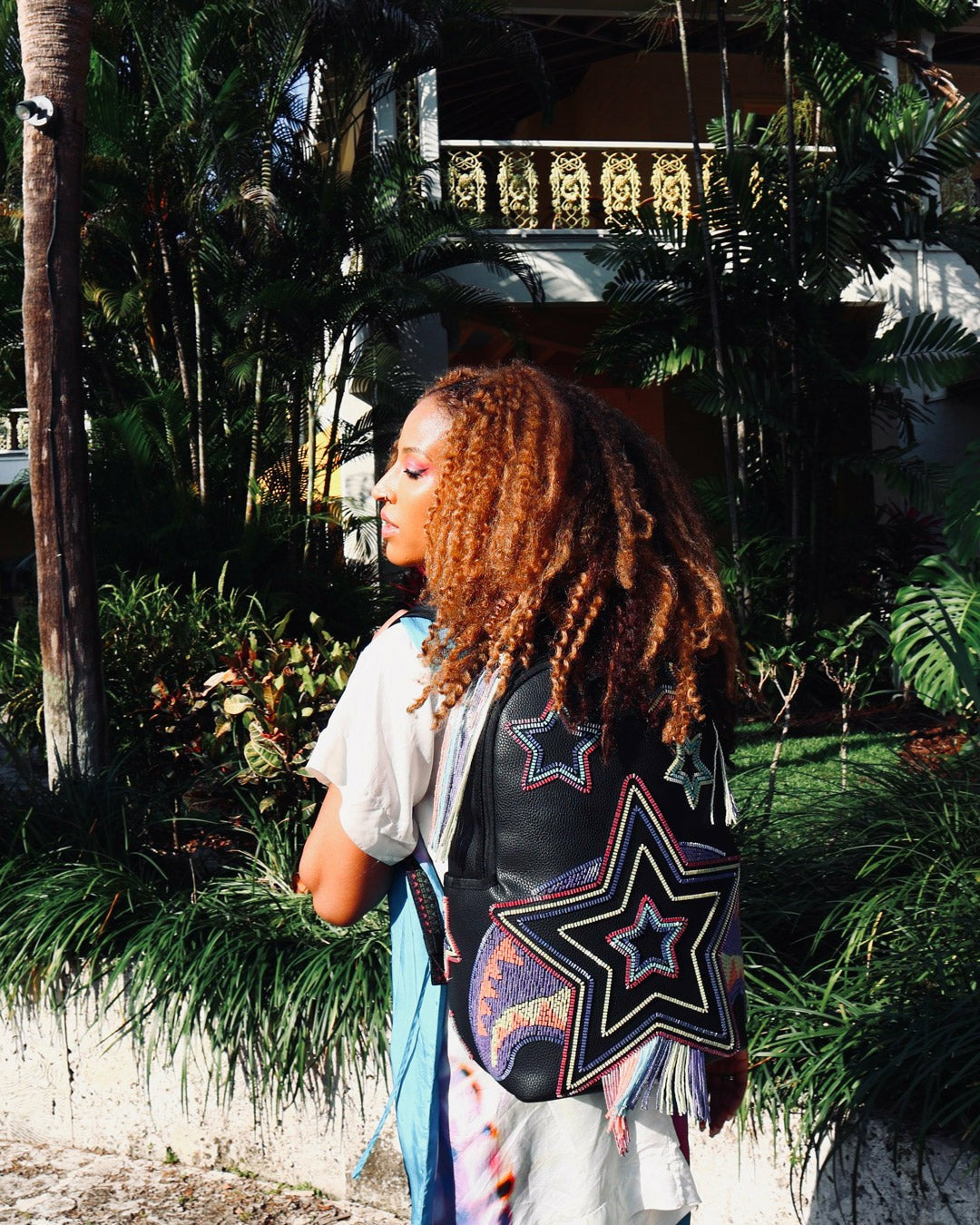 STAR RACER A.I.7 SANDFLOWER COLLAB BEADED BACKPACK | Sprayground Special Offer