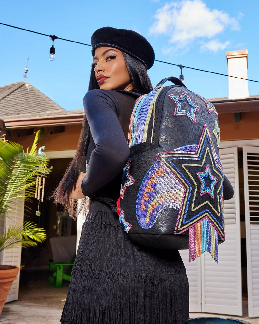 STAR RACER A.I.7 SANDFLOWER COLLAB BEADED BACKPACK | Sprayground Special Offer