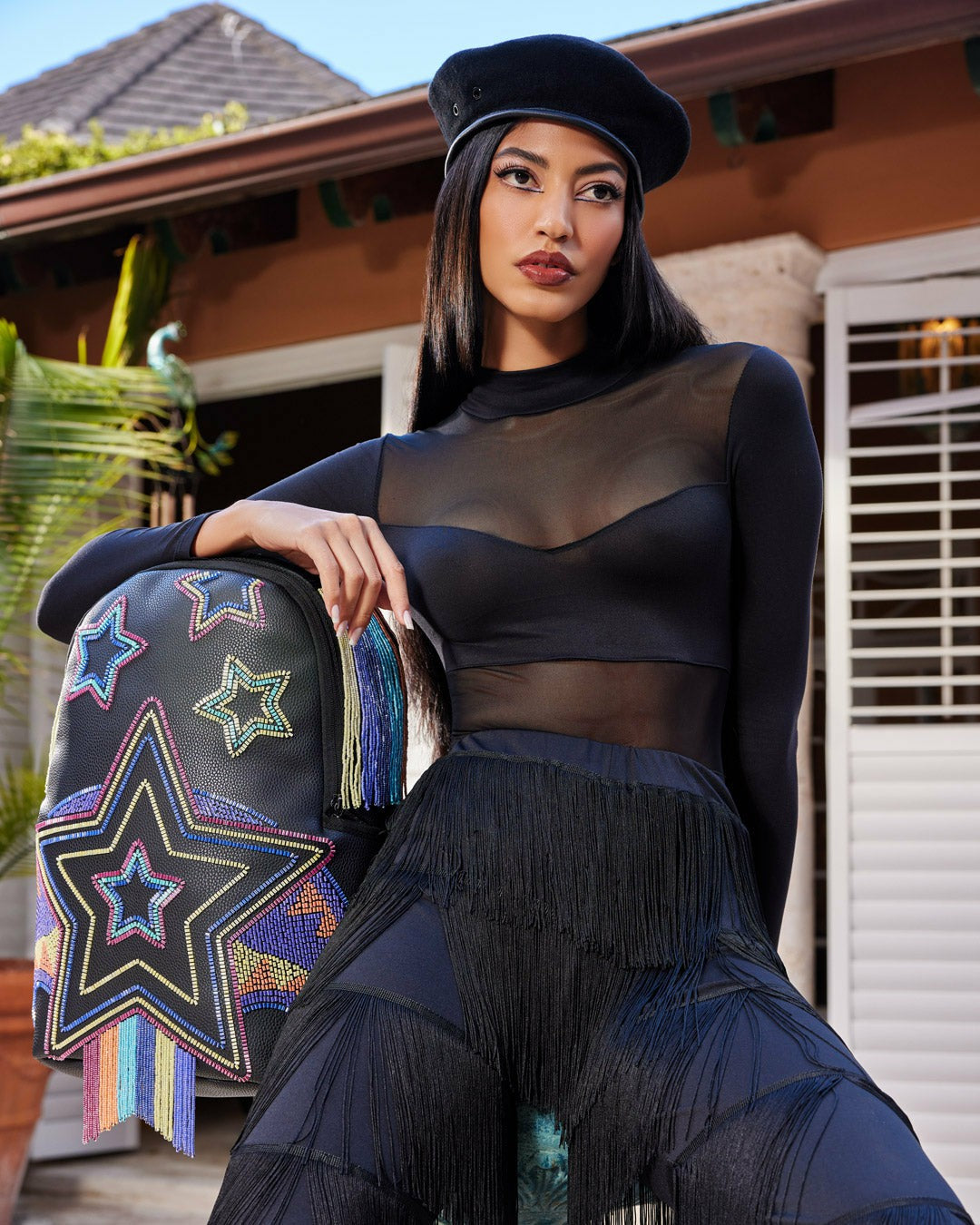 STAR RACER A.I.7 SANDFLOWER COLLAB BEADED BACKPACK | Sprayground Special Offer
