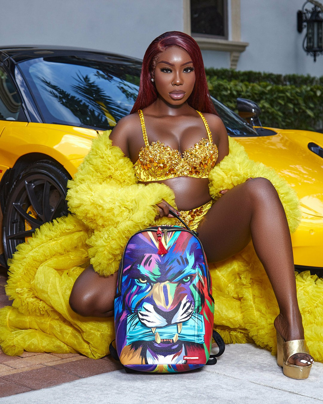 HEAR MY ROAR A.i.6 SANDFLOWER COLLAB BACKPACK (DLXV) | Sprayground On Sale