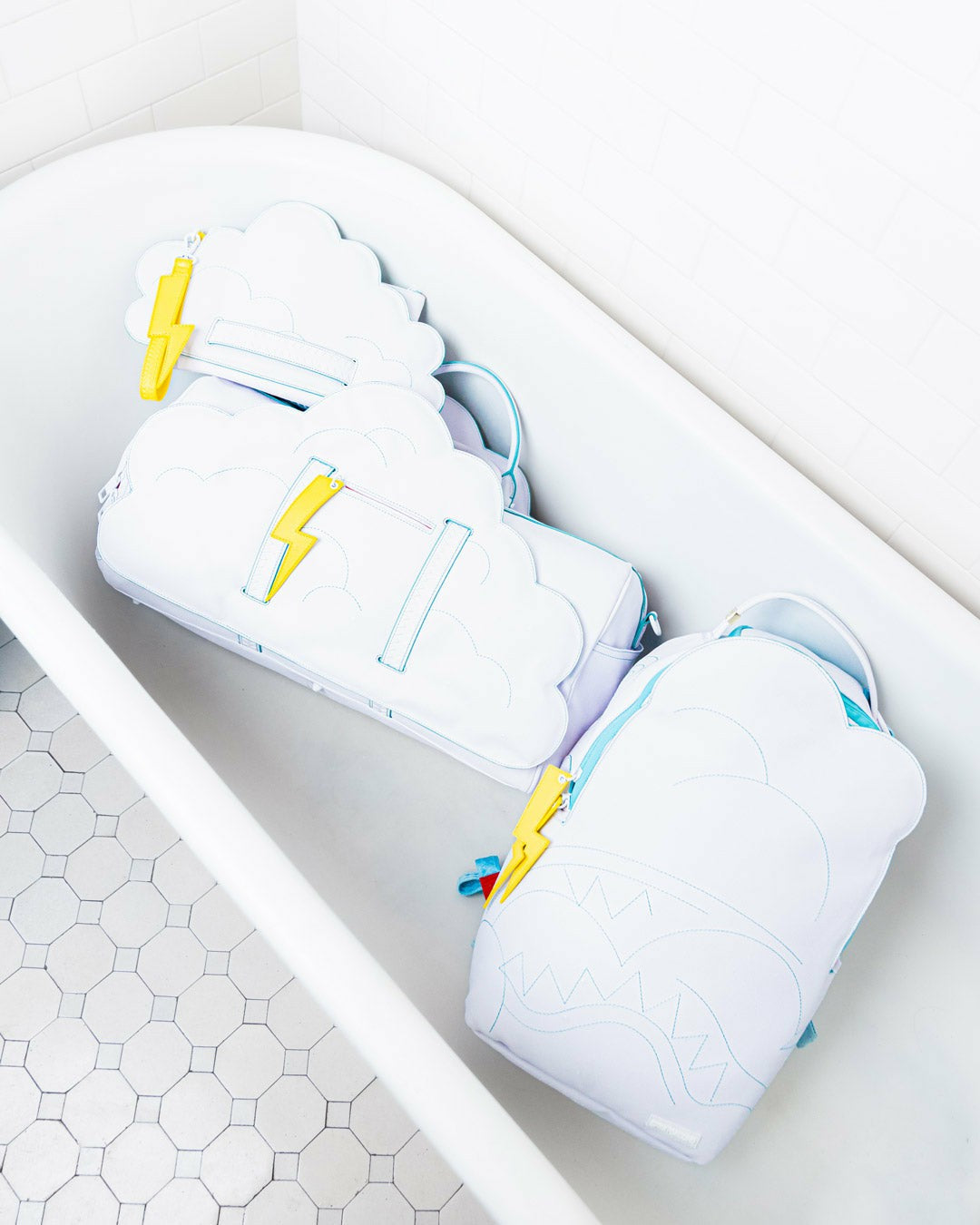 CLOUDY WITH A CHANCE OF SHARK CROSSOVER CLUTCH | Sprayground Discounted